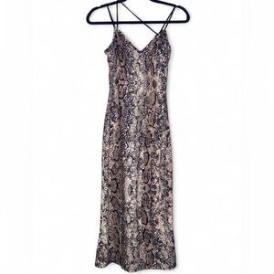 Sexy Snakeskin Print Maxi Dress